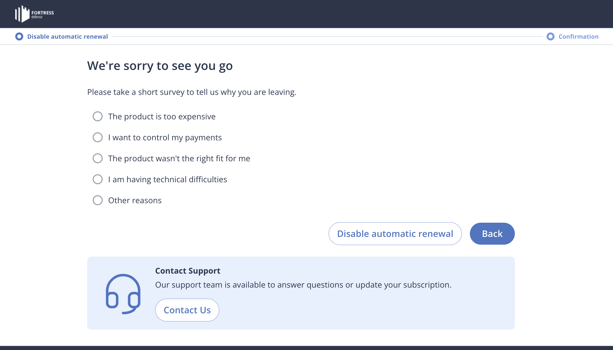 Reduce Churn Cancellation Flow